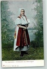 39353136 - Volkstracht aus Oberungarn Frau Volkstypen Trachten Ungarn