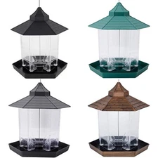 Outdoor Yard Hanging Panorama Hexagon Shaped Squirrel Proof Wild Bird Feeder