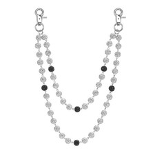 Sparkly Ceramic Beads Pants Wallet Chain Bohemian Layered Chain White/Black