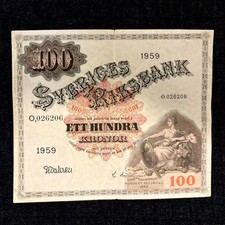 Sweden banknote 100 kronor (1959) - excellent circulated P-48