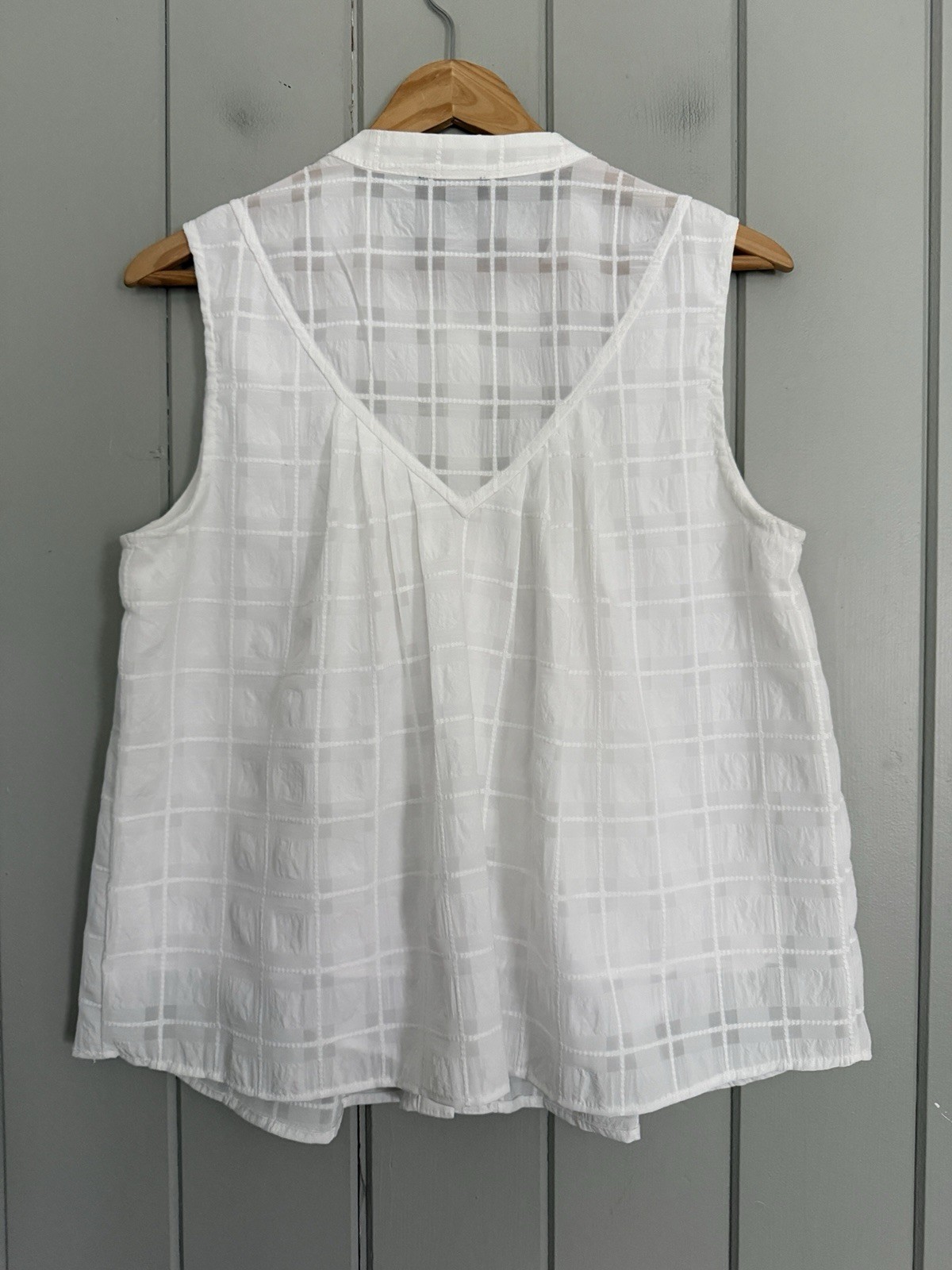 Current Air Blouse M Medium Button Front White Co… - image 7