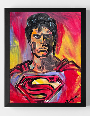Guajardo Original Art: Super Hero 14X11 Canvas Signed Art Pop Culture Inspired