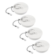 4 Pcs Tub Stoppers, Rubber Bathtub Stoppers Drain Plug 1-3/4", White