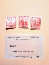 Vintage,1925,Port.Timor, 3er-Briefmarkensatz, Themenumschlag, Garcelon Stamp Co.