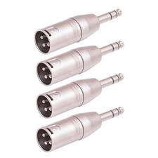 4 Pack 1/4" TRS to XLR Adapter, Balanced Quarter Inch 6.35mm Male XLR...