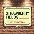 Vintage Strawberry Fields John Lennon Tin Metal Signs Home Décor 8x12