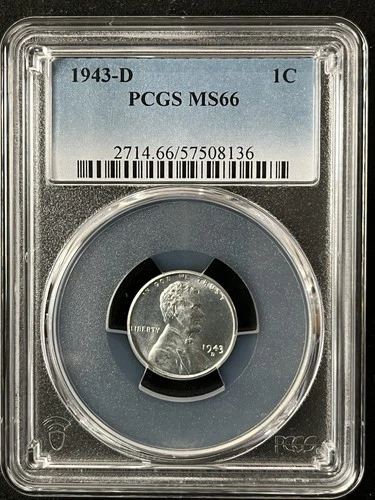 1943-D  1C  Lincoln Wheat One Cent  PCGS MS66  57508136