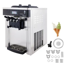 Uimoso 20-28L/H Soft Serve Ice Cream Machine Countertop Yogurt Maker 3 Flavors