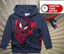 Marvel Boys Spiderman Hoodie Sweatshirt Size 18 Hooded Gray NEW