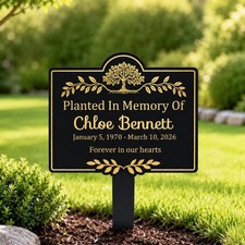 Custom Memorial Garden Plaque, Personalized Tree Tribute Marker Gift