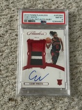2019 Panini Flawless Coby White Ruby RPA /15 PSA 8