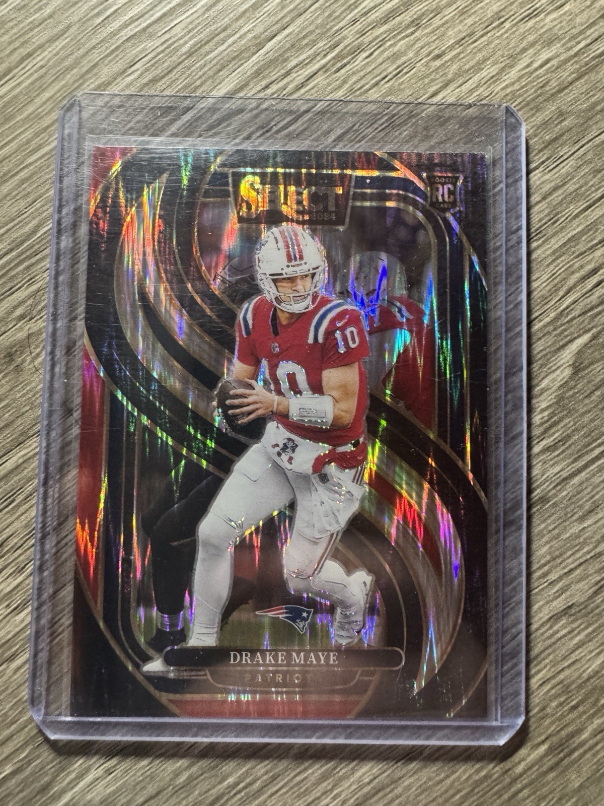 2024 Select Premier Level Drake Maye #113 Black & Red Shock Prizm RC