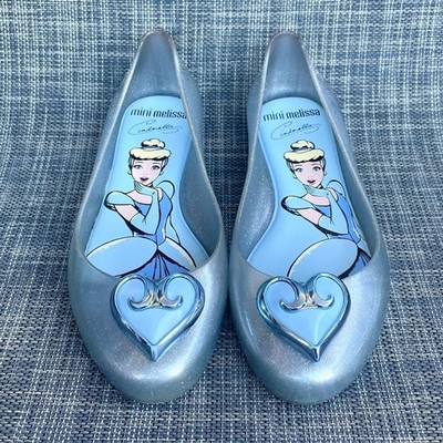 Mini Melissa Sweet Love Cinderella Disney Princess ballet flats Dress Shoes 2 Y