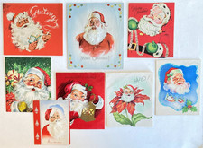 Large Vintage Santa Claus Christmas Greeting Cards 8 