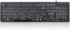 PERIBOARD-317 Wired Backlit USB Keyboard, Big Print Letter with White Illuminate