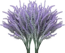 10 Bundles Fake Flowers Artificial Lavender F...