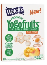 New Welch s Probiotic Yogofruits PEACH MANGO Fruit Mixed Yogurt Coated 7oz