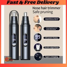 Digital Nose Hair Trimmer USB-C Rechargeable Painless Ear Eyebrow Clipper Men UK