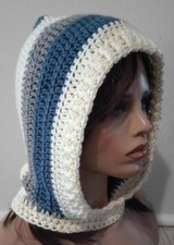 crochet handmade womans hood hat cowl scoodie...