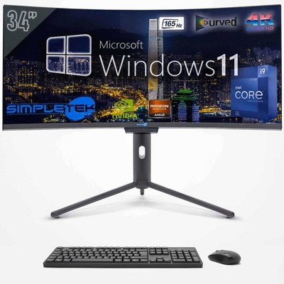 Pc All In One Core i9 Gen 34'' Curved 4K Gaming GPU RTX4060 8GB Win11 64GB 2TB