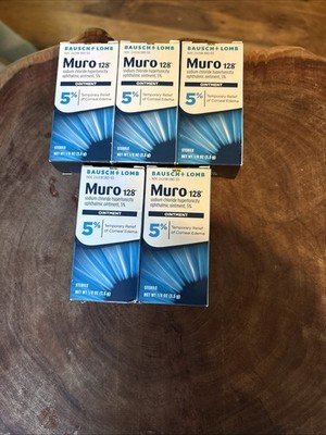 5 Pk. Bausch & Lomb MURO 128 Ointment 5% (1/8 Oz | 3.5g) Exp. 04/2028