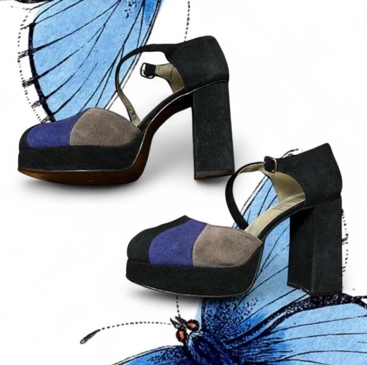 Zapatos de cuero de gamuza azul talla 10/11 de colección Rin de hojalata Foto 2 de 4