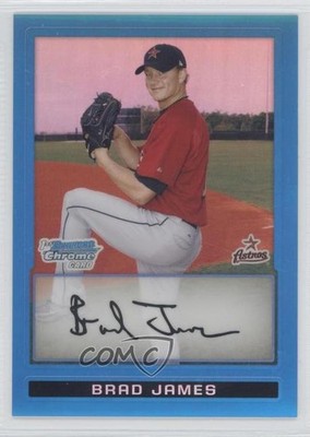 2009 Bowman Chrome Prospects Blue Refractor 142/150 Brad James #BCP195 0c2