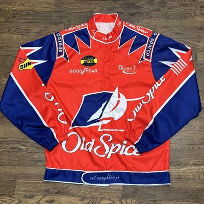 Old Spice Racing Jacket Mens Large Cal Naughton Jr NASCAR Goodyear Movie  80s