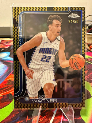 Topps Chrome 2024-25 Franz Wagner #116 Orlando Magic Yellow Basketball 24/50