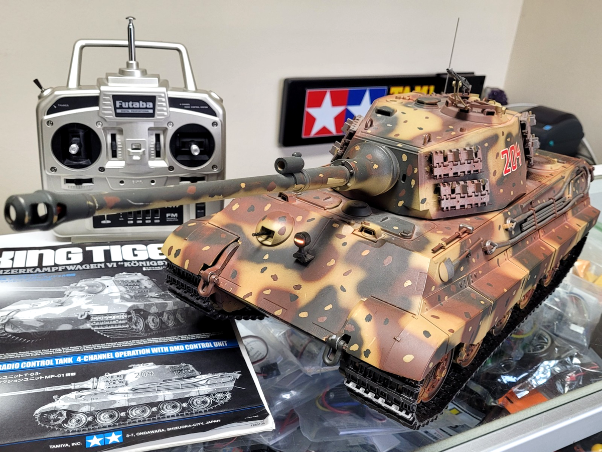 KING TIGER 1/16 ラジオコントロールタンク Tamiya R/C 1/16 King Tiger Full Option DMD Control Sound Unit Tank