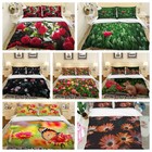 3D Flowers Field Leaves Colorful Quilt Cover Duvet Cover Comforter set