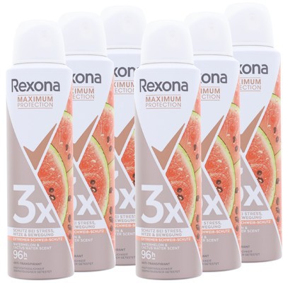 6 x Rexona Maximum Protection Watermelon & Cactus Water Scent Deo Spray je 150ml