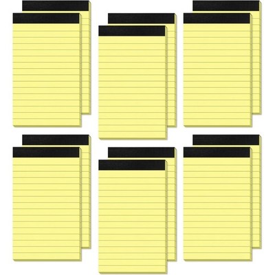 Notizblock A7 klein 12er Pack Gelb kariert liniert To-Do Listen Notizzettel