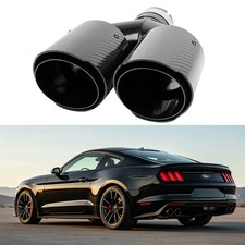 Carbon Fiber 2.5 Inlet 4 Outlet Dual Exhaust Pipe Tips For Ford Mustang Gt Carbon Fiber 2.5 Inlet 4 Outlet Dual Exhaust Pipe Tips For Ford Mustang Gt