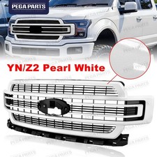For Ford F-150 F150 Limited 2018-2020 Pearl White Front Bumper Hood Grille Grill