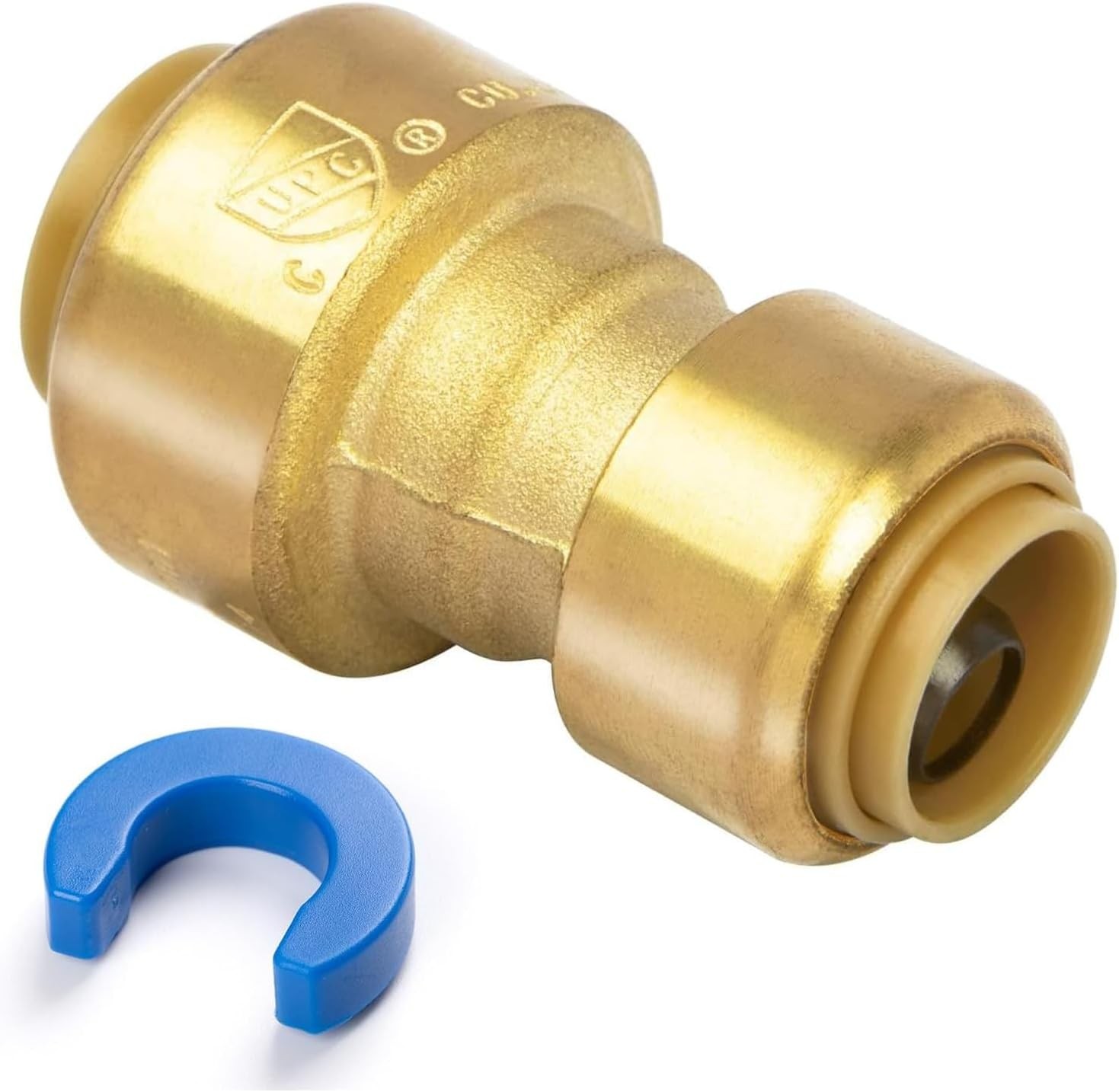 1/2" to 3/8" Push-Fit Reducing Coupling Brass Fitting Copper CPVC PEX