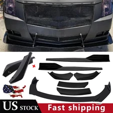 Front Bumper Lip Chin Spoiler Body Kit Splitter Side Skirt For Cadillac CTS ATS