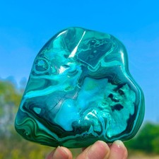 273G Natural Chrysocolla/Malachite transparent cluster rough mineral sample