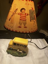 Susan Winget School Bus Lamp With Original Box