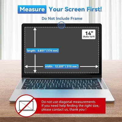14in Laptop Screen Private Filter Blue Light Filter Prevent Glaring Removabl SET
