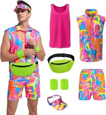 80s Men Workout Costume Halloween Cosplay Couples Outfits 80s 90s Workout Costu