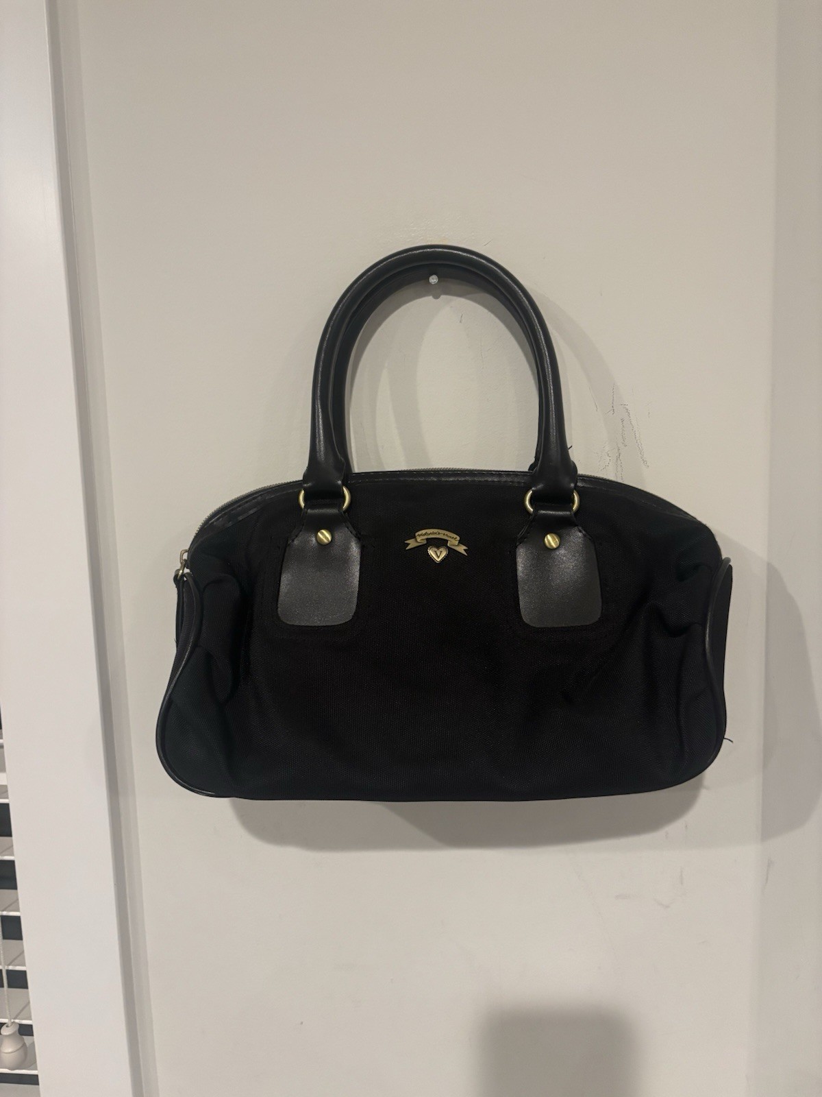 Vintage Victoria’s Secret Mini Duffle Handbag In Black