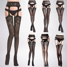 Fishnet Garter Belt Stocking Suspender Tights Set US