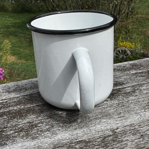 Golden Rabbit Glampware Enamelware Camping Mug Rolled Edge 12 Oz White Set 3 - Picture 8 of 13