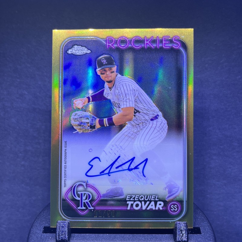 2024 Topps Chrome Update Ezequiel Tovar Auto Gold Refractor 11/50