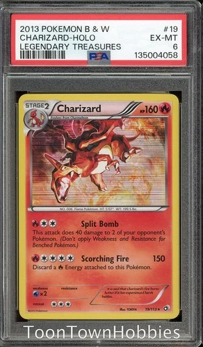 PSA 6 Pokemon - Charizard Holo 19/113 Holo - Legendary Treasures