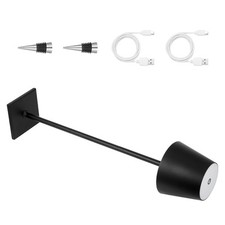 Cordless Table Lamp 2 PCS Rechargeable Battery Desk Lamp Adjustable Height Black