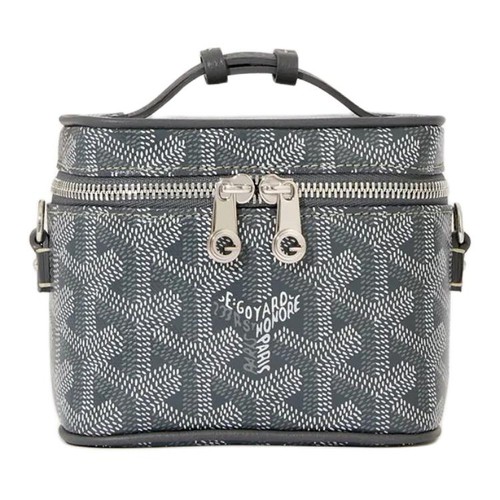 GOYARD Makeup Bags Calfskin Gray Women 4.3 x 2.6 x 3.5 in