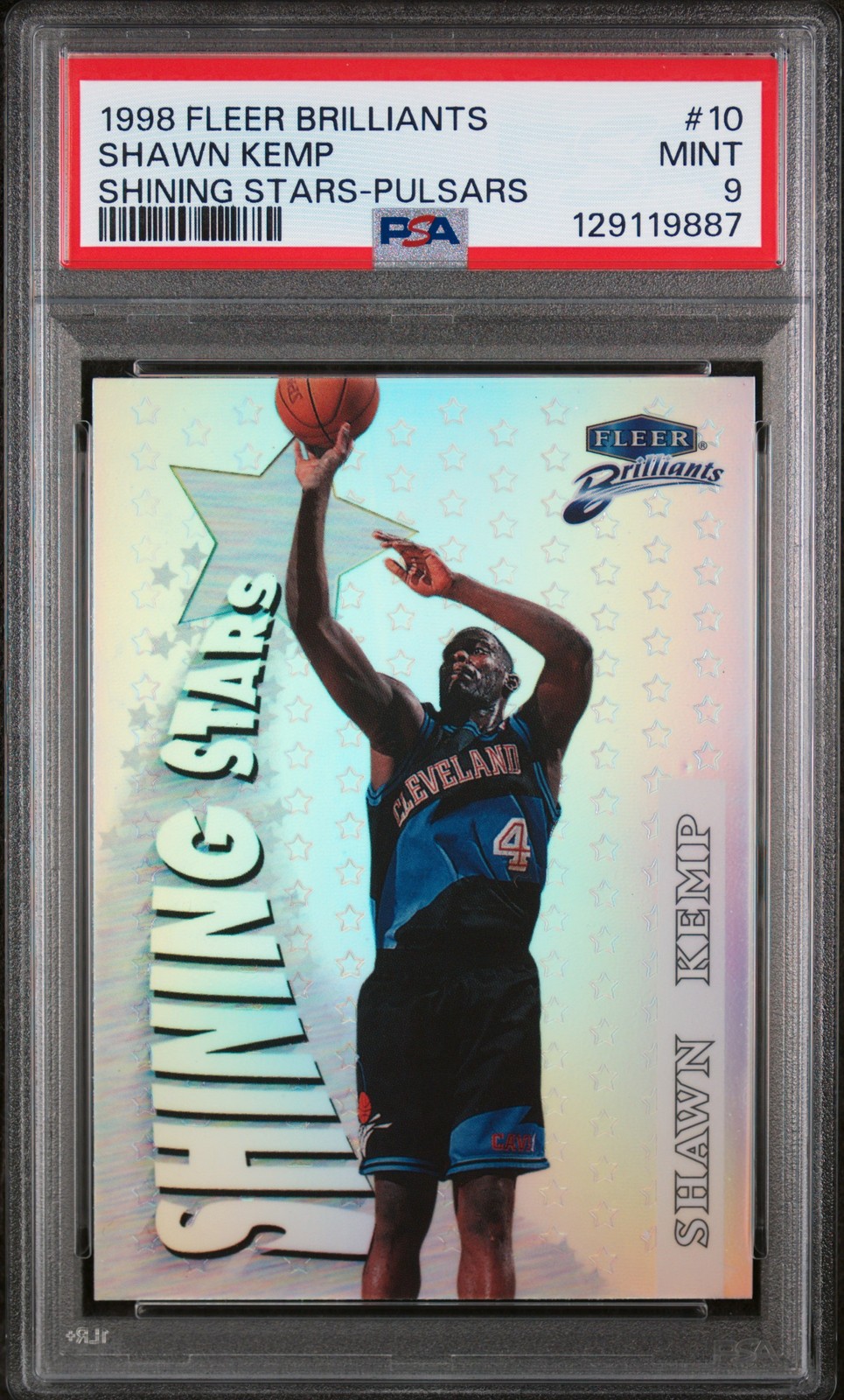 1998 FLEER BRILLIANTS SHINING STARS PULSARS #10 SHAWN KEMP PSA 9
