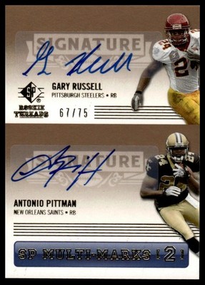 2007 SP Rookie Threads #SPM2-RP Pittman Russell Auto Dual #/75
